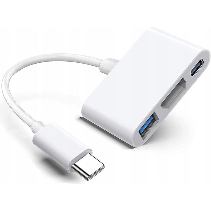 USB-C адаптер, AV с HDMI 4K при 60 Hz, многопортов, компактен