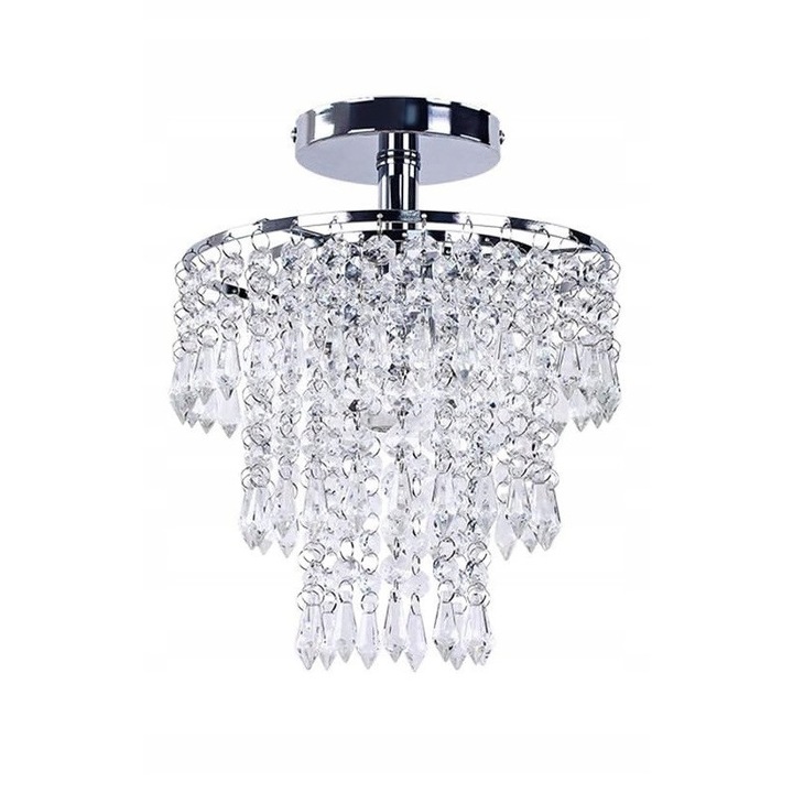 Полилей с кристални абажури, модерен дизайн, 3 слоя, 20x29cm, монтаж под таван