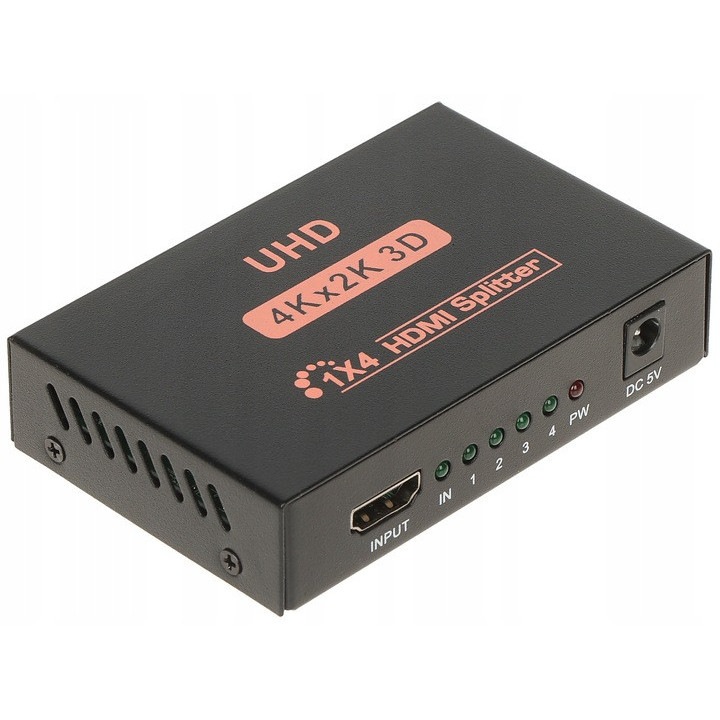 HDMI сплитер с 4 изхода 4Kx2K 3D, 1 вход, кабели и адаптери