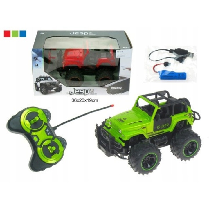 Rádióvezérlésű Jeep kisautó, kék, 193617, 4 mozgásirány