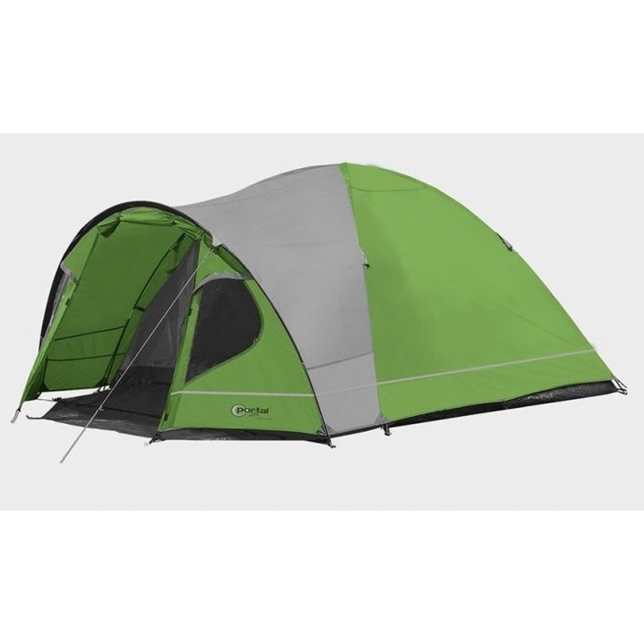 Cort camping 4 persoane Zeta 4, gri-verde, 320x250x140cm