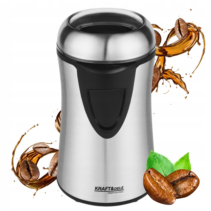 Електрическа кафемелачка, 300W, инокс, капацитет 60гр, компактен дизайн