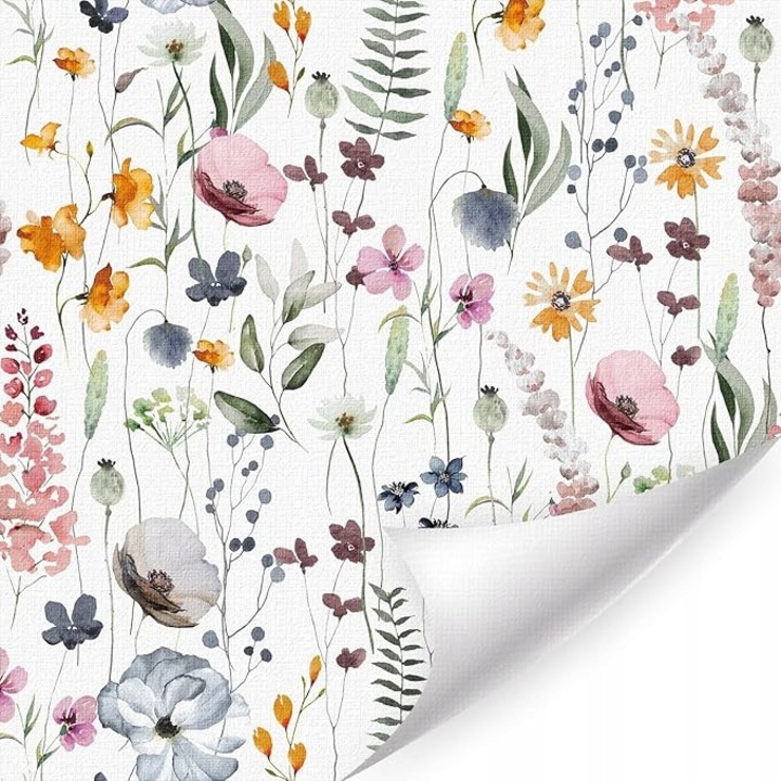 Öntapadós virágos tapéta, 44x300cm, többszínű, 1,3m²