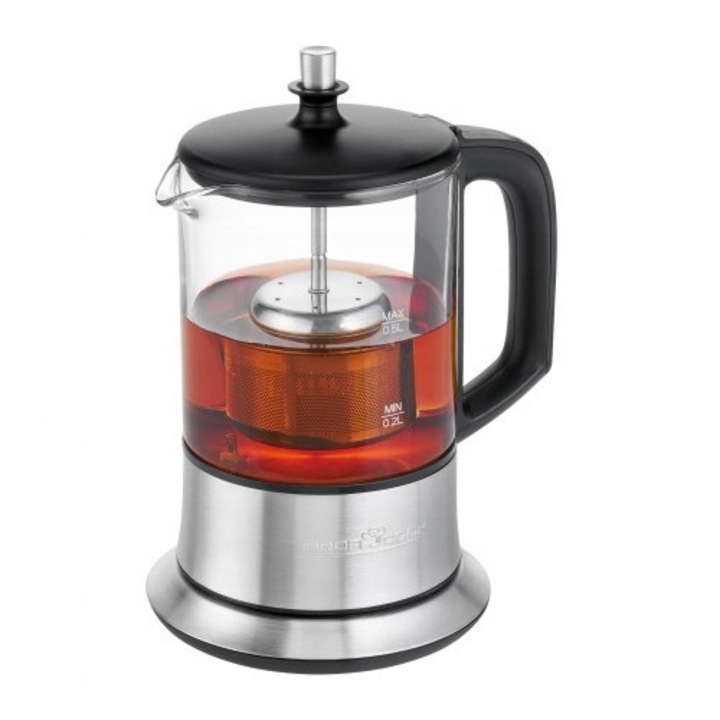 Електрически инфузер 2 в 1 ProfiCook, инокс, 0,5 литра, 4 температури, безжичен