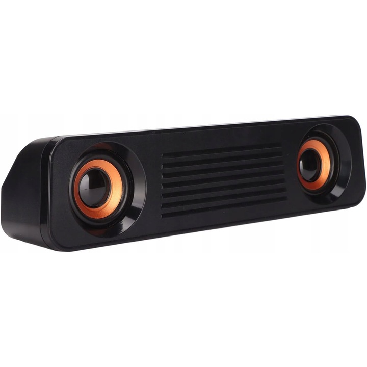 PC hangszóró, kompakt modell, HiFi hangzás, 360°, arany, USB tápellátás