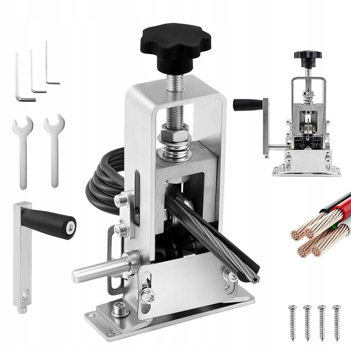 Машина за оголване на кабели, 1,5-25 мм, 22x21x9 см, комплект с 5 ключа, 4 винта