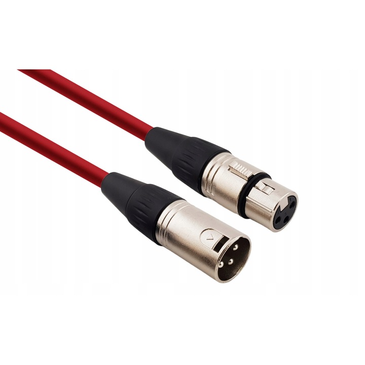 Cabluri microfon XLR-XLR, 8m, Red's Music, rosu