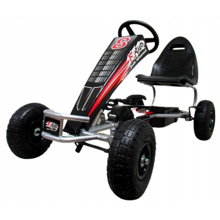 Gokart G5, R-Sport, с надуваеми колела, ръчна спирачка, черен цвят, размери 120x60x68cm