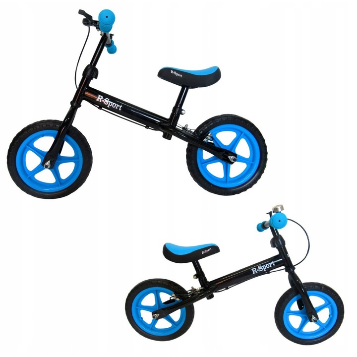 R4 futóbicikli, 12'', EVA, kék-fekete, 2-5 éves gyermekeknek