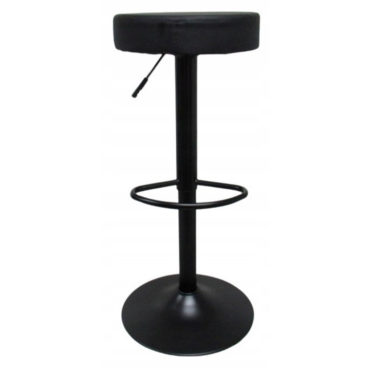 R-Sport D5 bárszék, forgatható, ökológiai kárpit, fekete, állítható magasságú, ülésátmérő 35 cm