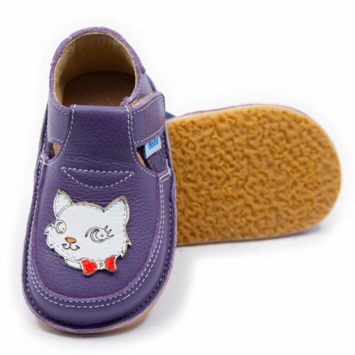 Dodo Shoes Miau gyerekcipo, termeszetes bor, rugalmas talp, lila, 25 EU, Lila, 25 EU
