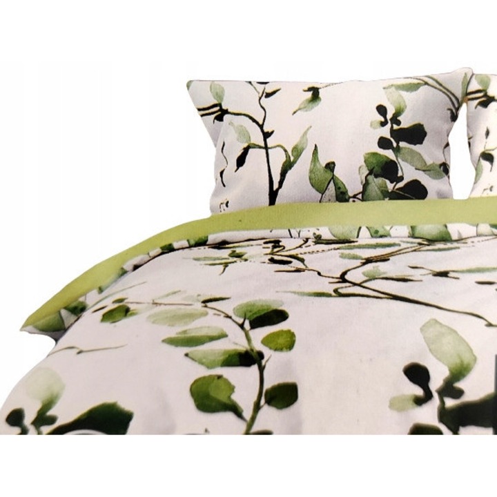 Ágynemű garnitúra, Smukee, 220x200cm, 2 párna 70x80cm, fehér ágakkal