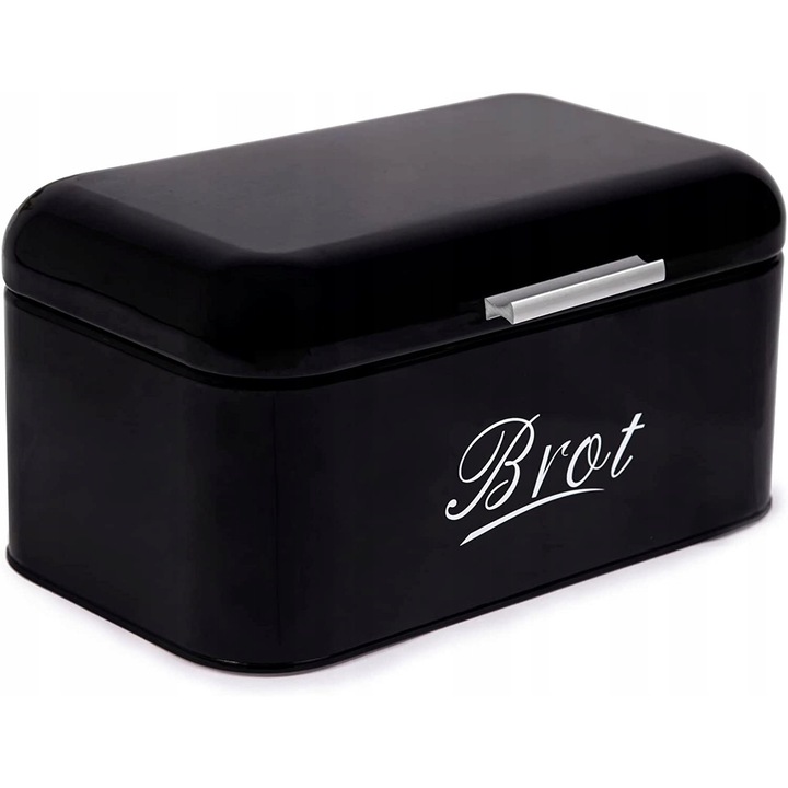 Theo&Cleo fém élelmiszerdoboz, 31x19x16cm, retro design, fekete
