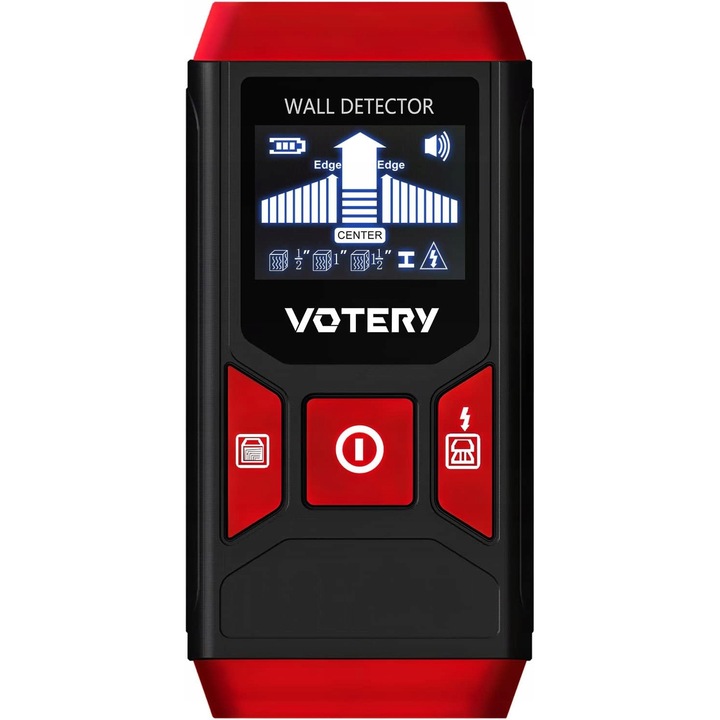 Стенен скенер 5 в 1 със звукова аларма, измервателни инструменти, многоцветен, различни размери