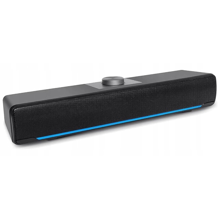 Soundbar PC, PHISSION, 6W, fekete, 38x5,5x6,2cm
