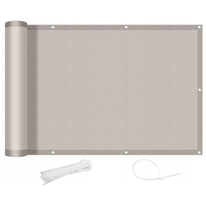 Paravan de balcon 1x6m, protectie privata, rezistent la vant si soare, culoare bej
