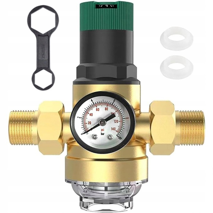 Reduktor nyomású víz szűrővel és nyomásmérővel, 1", 3/4'', mosiad