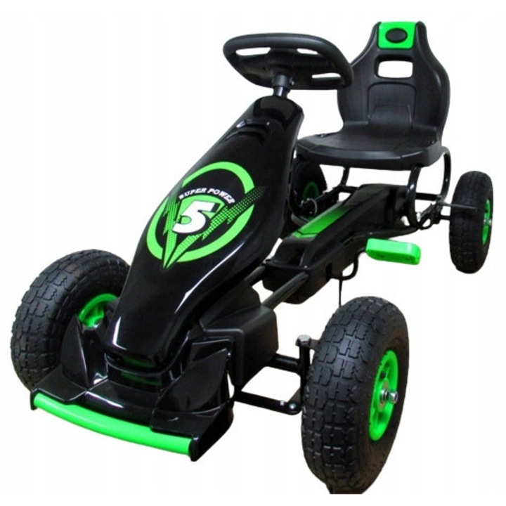 Детски картинг R-sport, на педали, черен, 4 години+