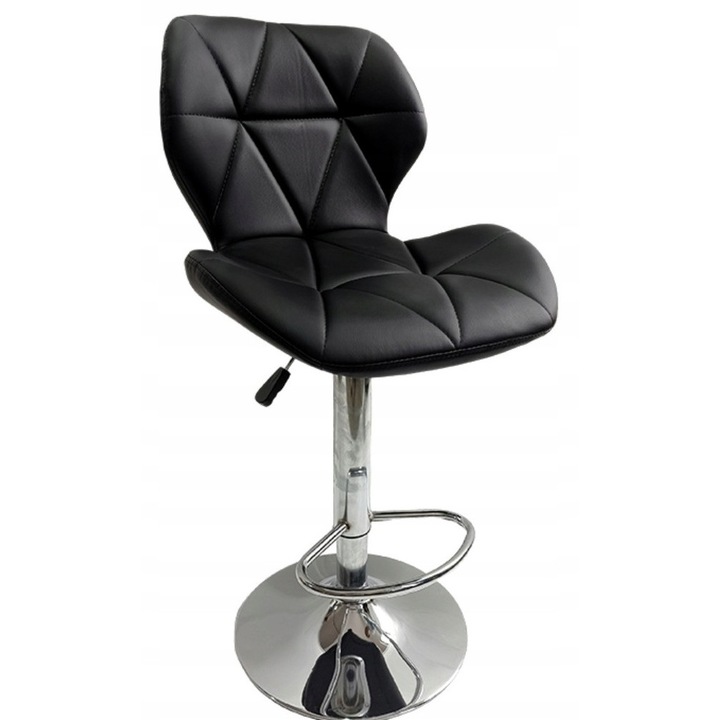 R-Sport D6 bárszék, ökológiai kárpit, forgatható, állítható magasságú, fekete, 90-111cm