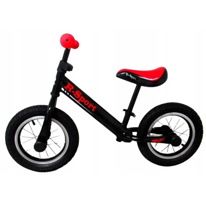 R2 futóbicikli, 12'', felfújható gumik, fekete, 2-5 éves gyermekeknek