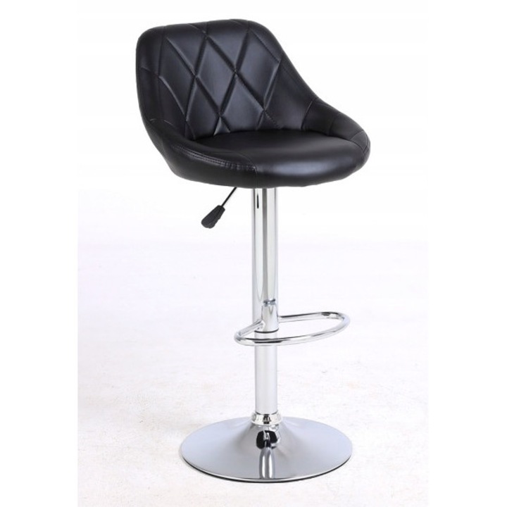 R-Sport D3 bárszék, ökobőr kárpit, forgatható, fekete, állítható magasságú