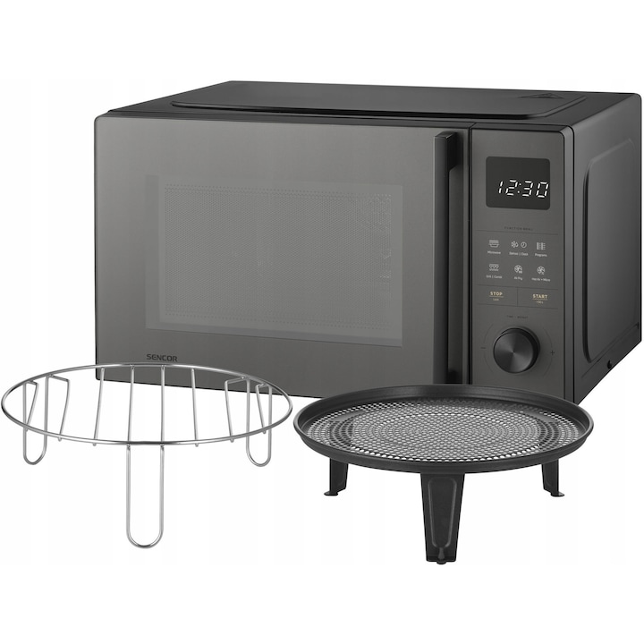 Cuptor cu microunde CASO, 900W, 25L, grill 1000W, inox-negru, fara gratar inclus