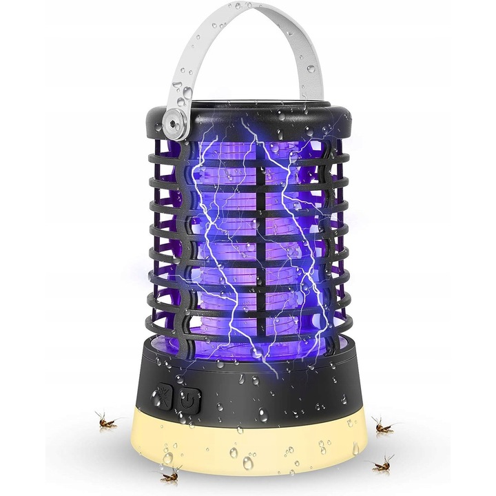 Лампа против насекоми 3 в 1, 20-50 м, 3 режима на осветление, преносима, водоустойчива, USB акумулаторна батерия