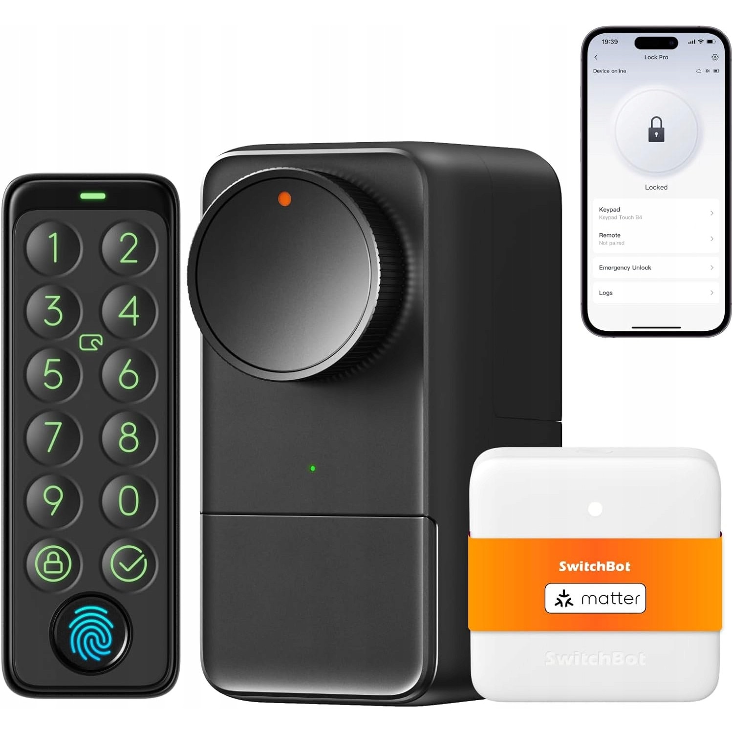 Zavor electronic SwitchBot Smart Lock Wi-Fi, recunoastere amprente