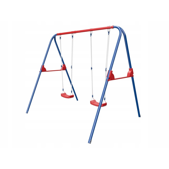 Детска люлка Playtive, 2 места, синьо-червено, 50 кг, 223x181,5x201 см