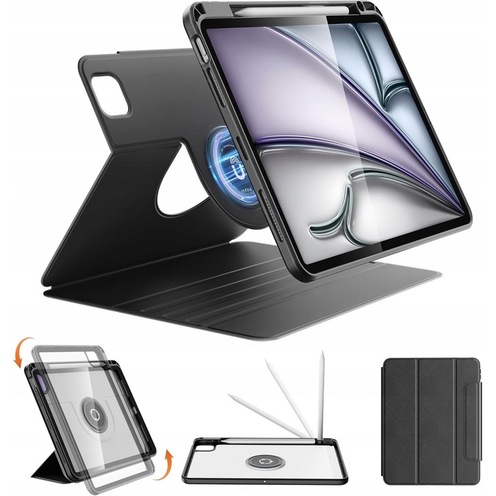 Husa tableta Nimin, forgatható, sötétzöld, iPad Pro 11" és Air 10,9" készülékekhez