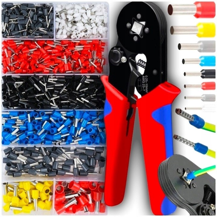 Fogó 1200 csatlakozóval, totalstore, 0,25-10mm2, fekete-sárga, 17,5cm