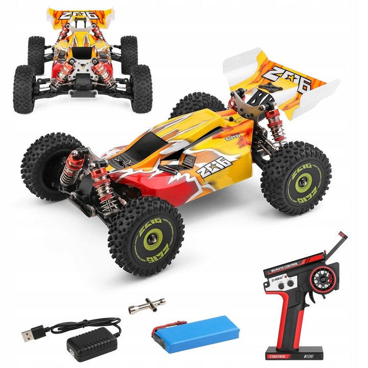 WLtoys 124010 4WD 55km/h RC autó, fekete, 1:12, komplett szett