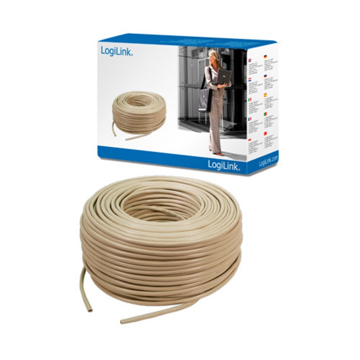 LogiLink UTP hálózati kábel Cat 5e 100m szürke PVC