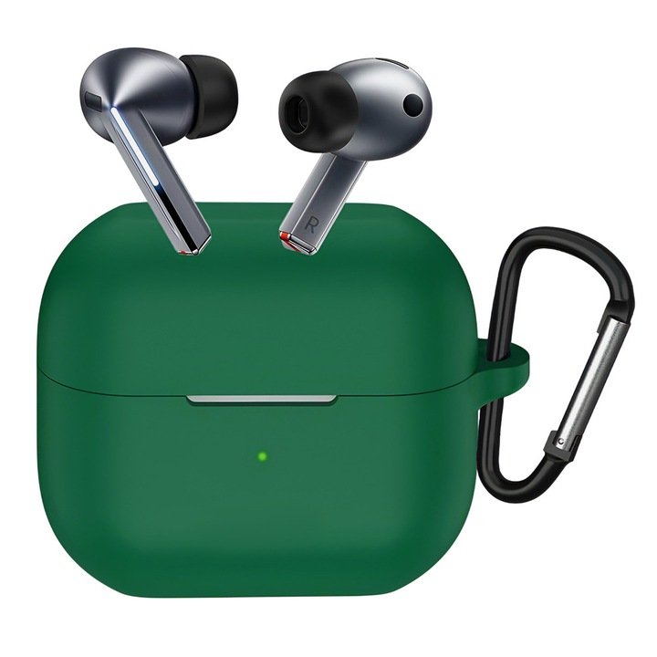 Husa pentru casti Techsuit Silicone Case, verde, din silicon, pentru Galaxy Buds3