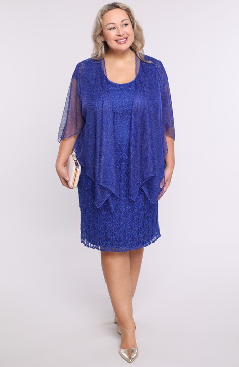 Bolero din plasa albastra si aurie UNI