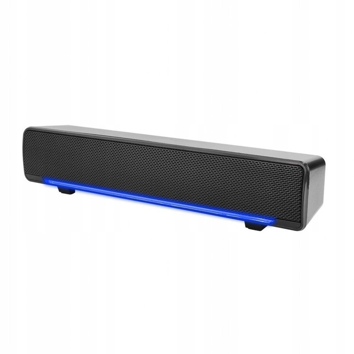 SADA V-196 sztereó Soundbar hangszóró, 3W, USB, 3,5mm, fekete és fehér, 320x64x68mm