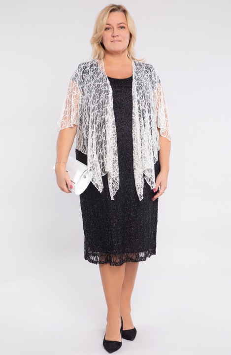 Bolero dama MDR24, dantela elastica, alb, marime unica