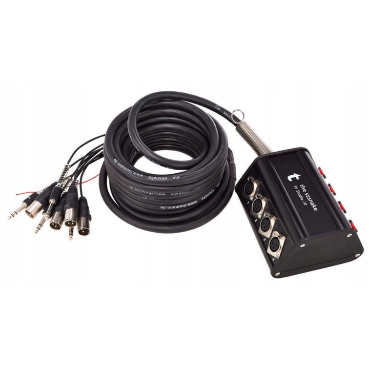 Cabluri multicore audio 4x XLR Jack 6,3 mm stereo 10 m set, The Sssnake, negru
