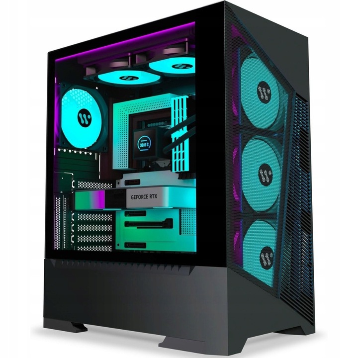 Carcasa PC Mini Tower COUGAR UNIFACE, Micro ATX, 1x120mm, neagra, 390x422x210mm