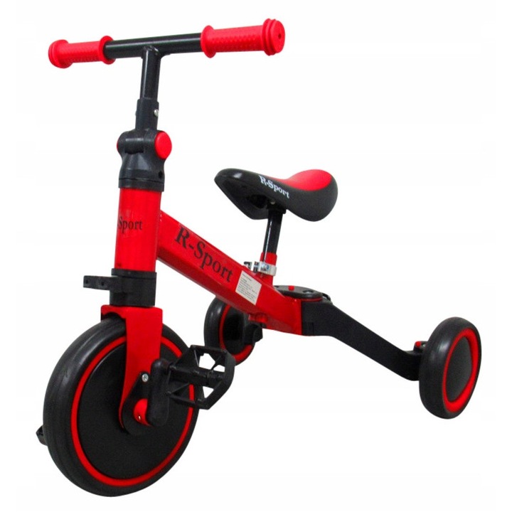 P8 futóbicikli, 4 az 1-ben, EVA kerekek, piros színű, méretei 69x50 cm