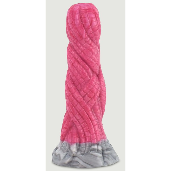Dildo din silicon, cu ventuza, 11x3.3cm, roz