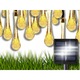 Ghirlanda Luminoasa Solara Tip Icicle pentru Gradina/Terasa/Balcon, 50 LED, Rezistenta la Apa, Lumina Decorativa Exterior