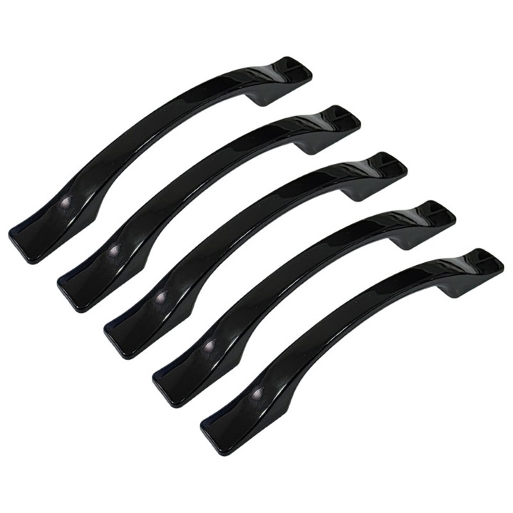 Set 5 x Manere din plastic, 2110-08, lungime 150 mm, distanta gauri 96 mm, negru