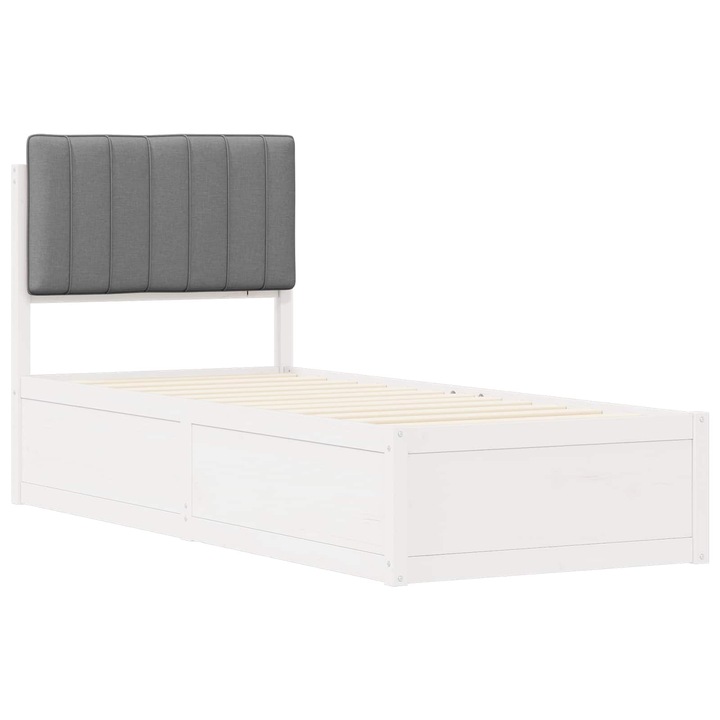 Cadru de pat vidaXL, cu tablie tapitata Gri deschis 80 x 200 cm