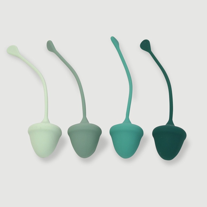 Set bile Kegel Sexopolis, silicon, verde, 4 bucati