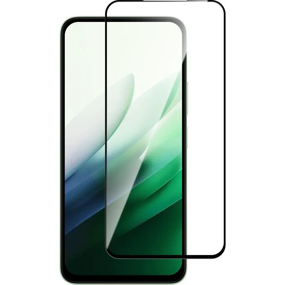 Set protectie smartphone Vivid Redmi 15 5G, husa gel din silicon transparenta si folie sticla tempered Full Face cu cadru negru, Transparent/Negru