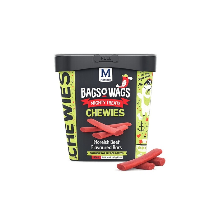 Recompensa pentru caine Bags OWags, cu aroma de vita, 500 g