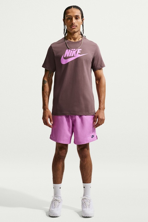 Nike, Tricou cu imprimeu logo Icon Futura, Roz/Violet pruna