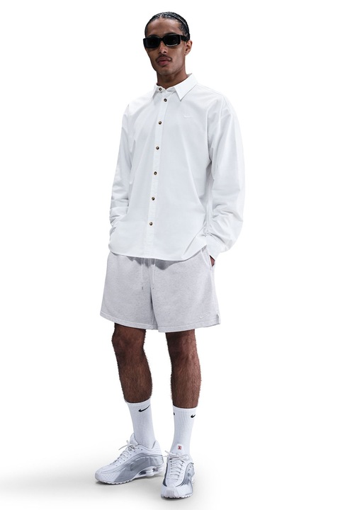 Nike, Bermude cu snur si buzunare, Alb, 2XL