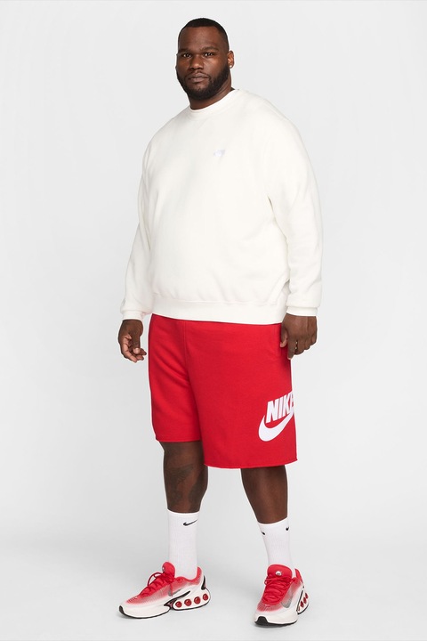 Nike, Бермуди Club с връзка и лого, Червен/Бял